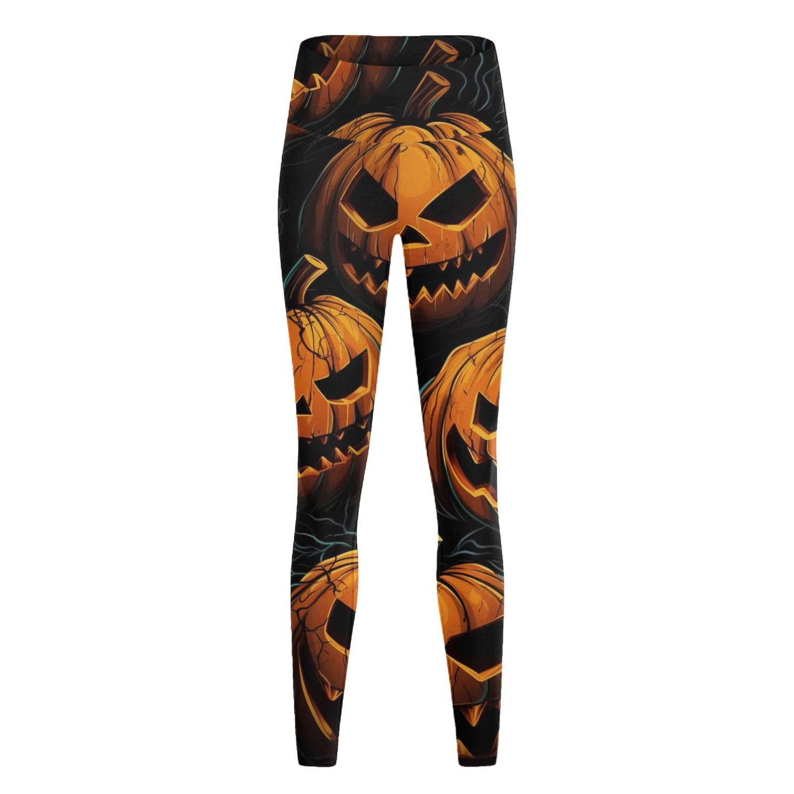 Женские леггинсы Generisch Halloween Ведьма Паутина Конфеты Цветочный принт Йога с высокой талией, фото №3