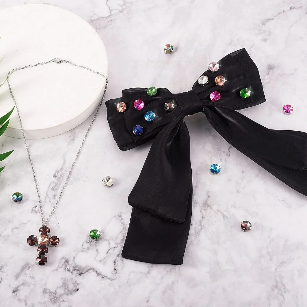 Стразы пришивные для одежды, плоская задняя часть, стеклянные кристаллы для вышивки, костюмов, ногтей, ремней, украшений, свадебных туфель, декораций, 180 штук, фото №4