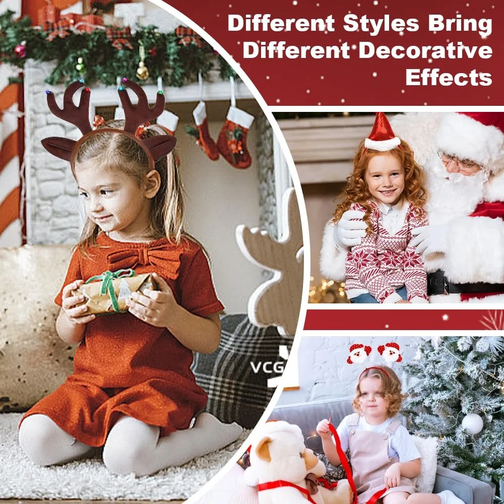 Набір Різдвяних Жіночих Обручів для Голови, фото №6 Набір Різдвяних Жіночих Обручів для Голови, фото №6