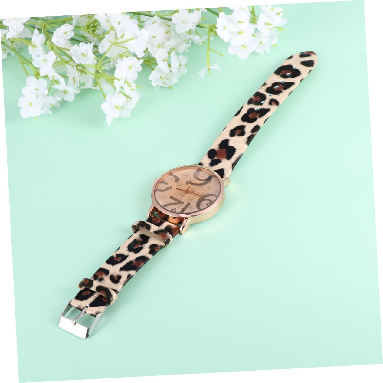 Жіночий годинник Круглий OATIPHO Кварцовий годинник Леопардовий, фото №9
