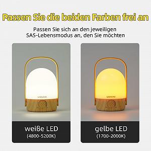 Настільна лампа світлодіодна бездротова з ручкою димована 2 кольори Wood synthetic.ua - Фото 1