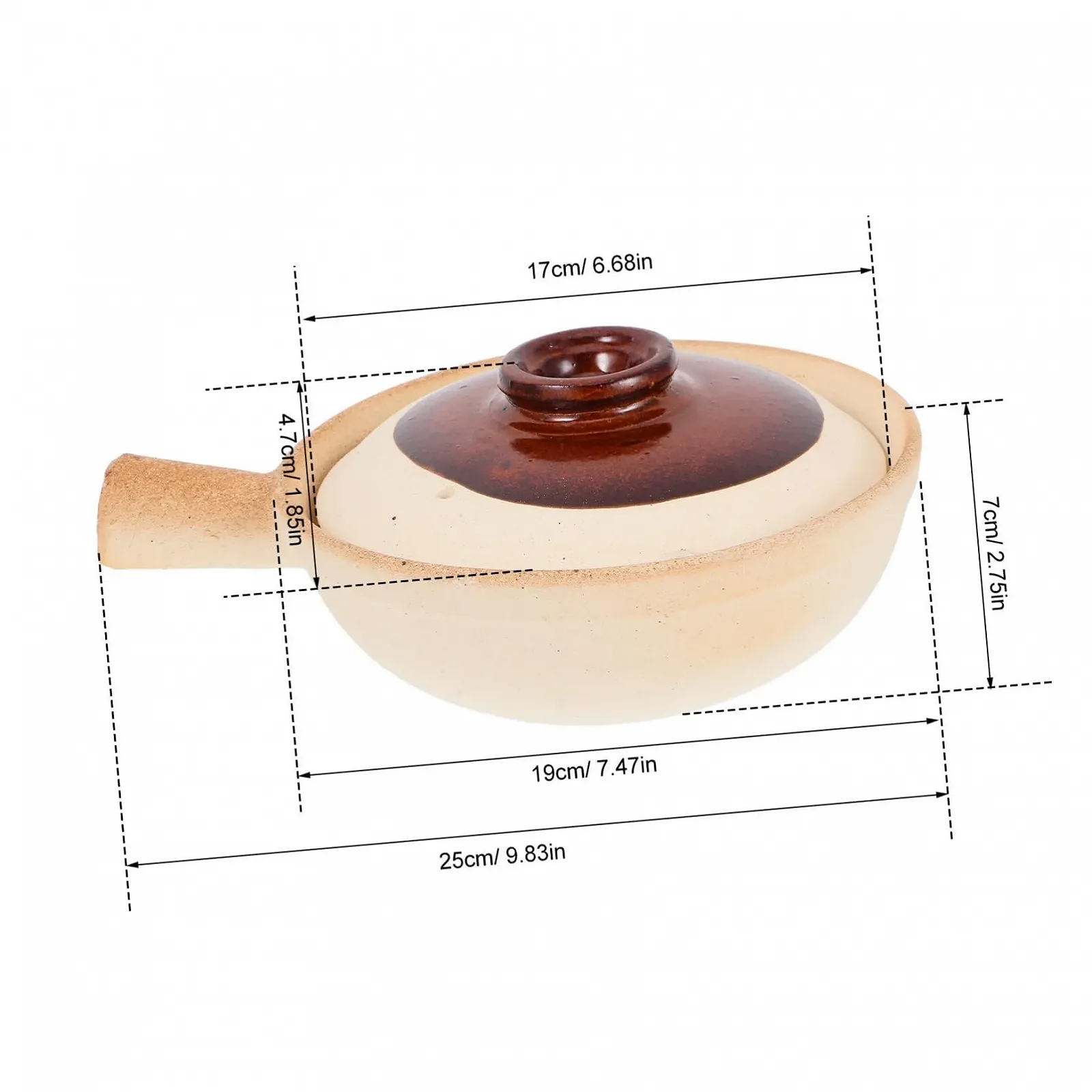 Керамическая кастрюля GALPADA с крышкой терракотовая для духовки и рисовых блюд, фото №2