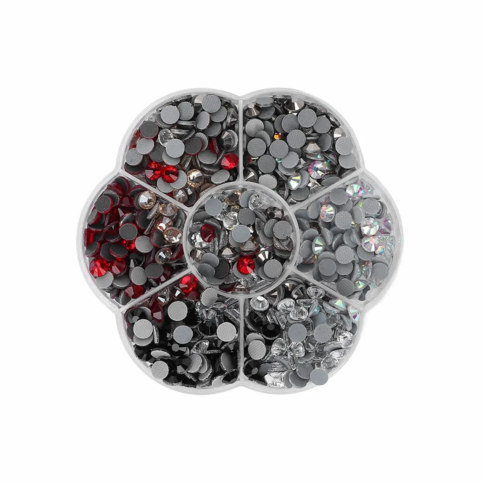 Набір страз Скляні стрази, 1000 шт Термоклейкі стрази з плоскою основою, 6 кольорів, фото №8