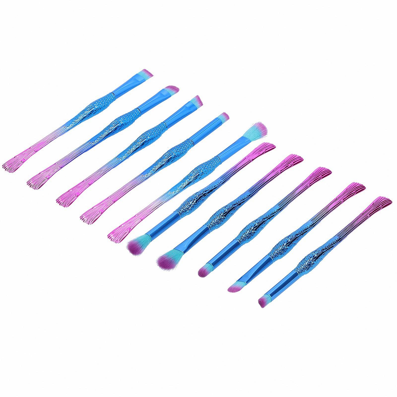 Набір кистей для макіяжу 10 штук Mini Full Set Professional Rouge Eyeliner Augenbrauenpinsel Makeup Tools (M009), фото №1