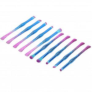 Набір кистей для макіяжу 10 штук Mini Full Set Professional Rouge Eyeliner Augenbrauenpinsel Makeup Tools (M009) - Фото 1