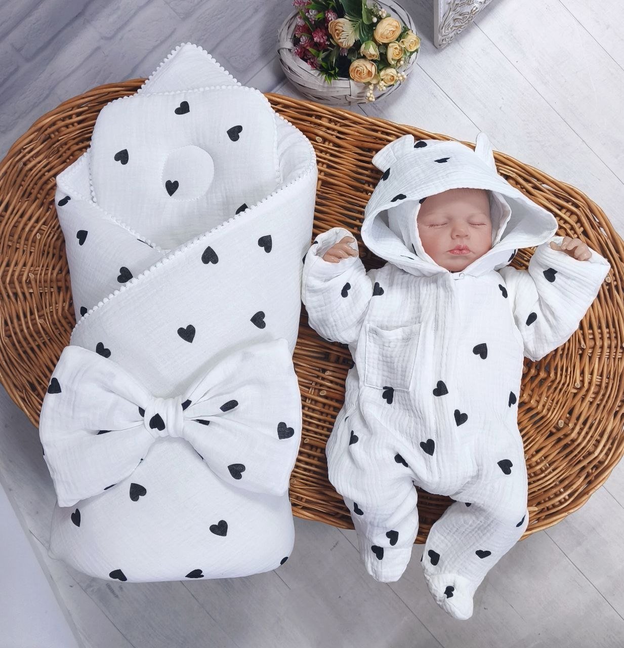 Демисезонный-летний набор для новорожденного, белый, фото №1