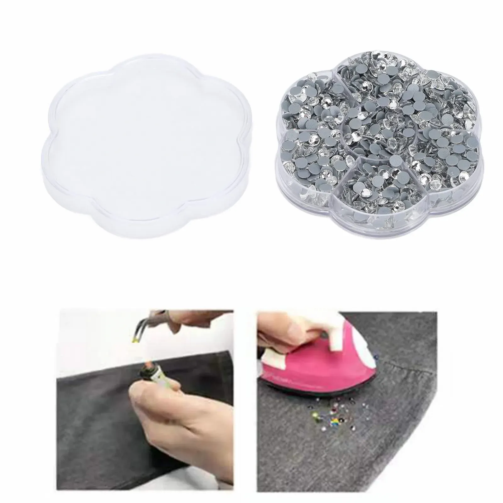 Стрази Hotfix Плоскі Прозорий 1440 шт Скло Прозорий, фото №3