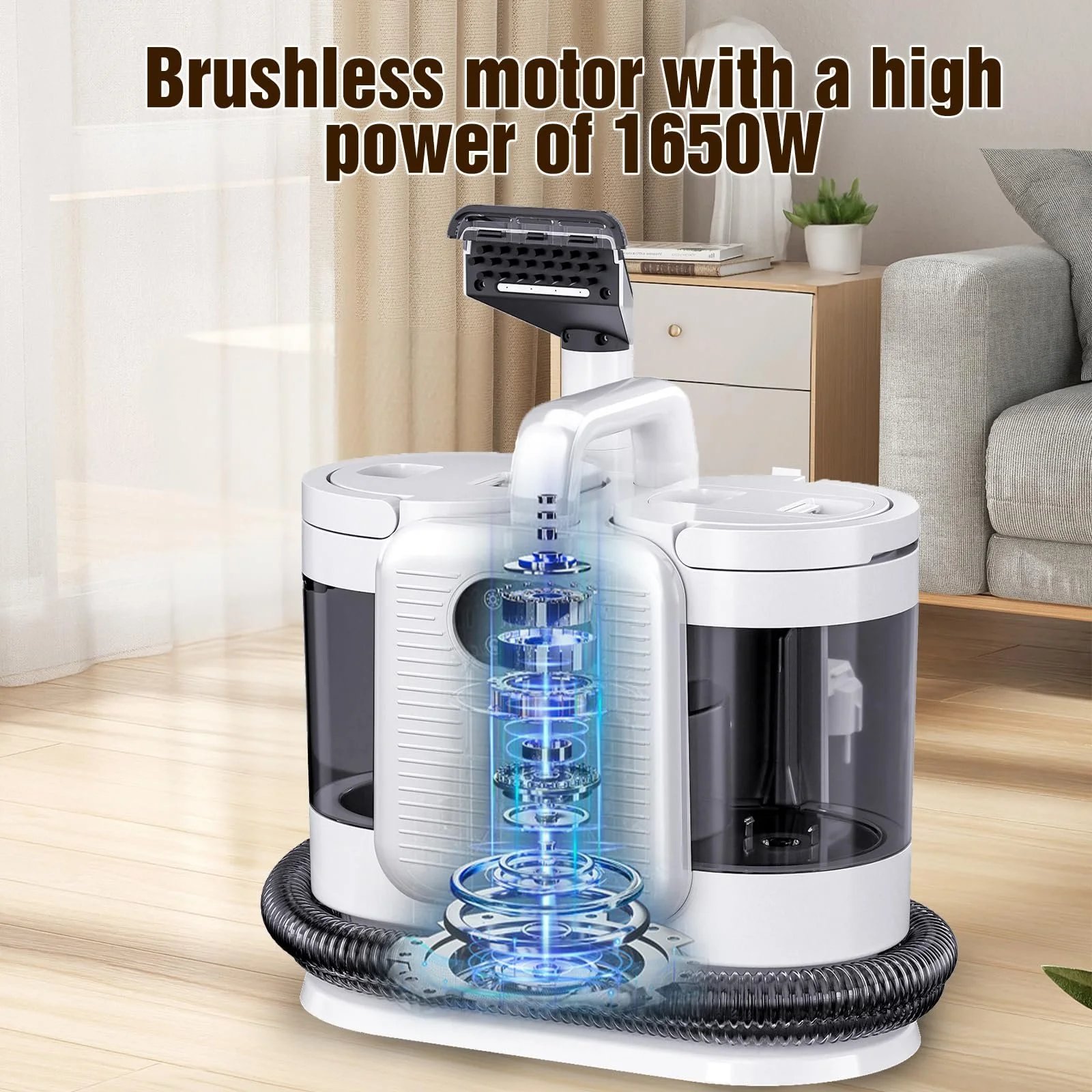 Миючий пароочисник 1650 W 15 kPa 1.6 л + 0.96 л для текстилю та авто, фото №2