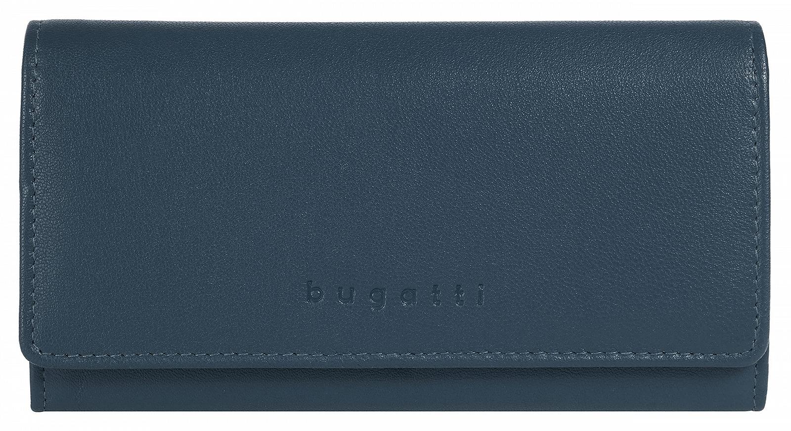Кошелек BUGATTI Punto Женский кожаный кошелек RFID, 19 отделений для карт, синий, фото №1