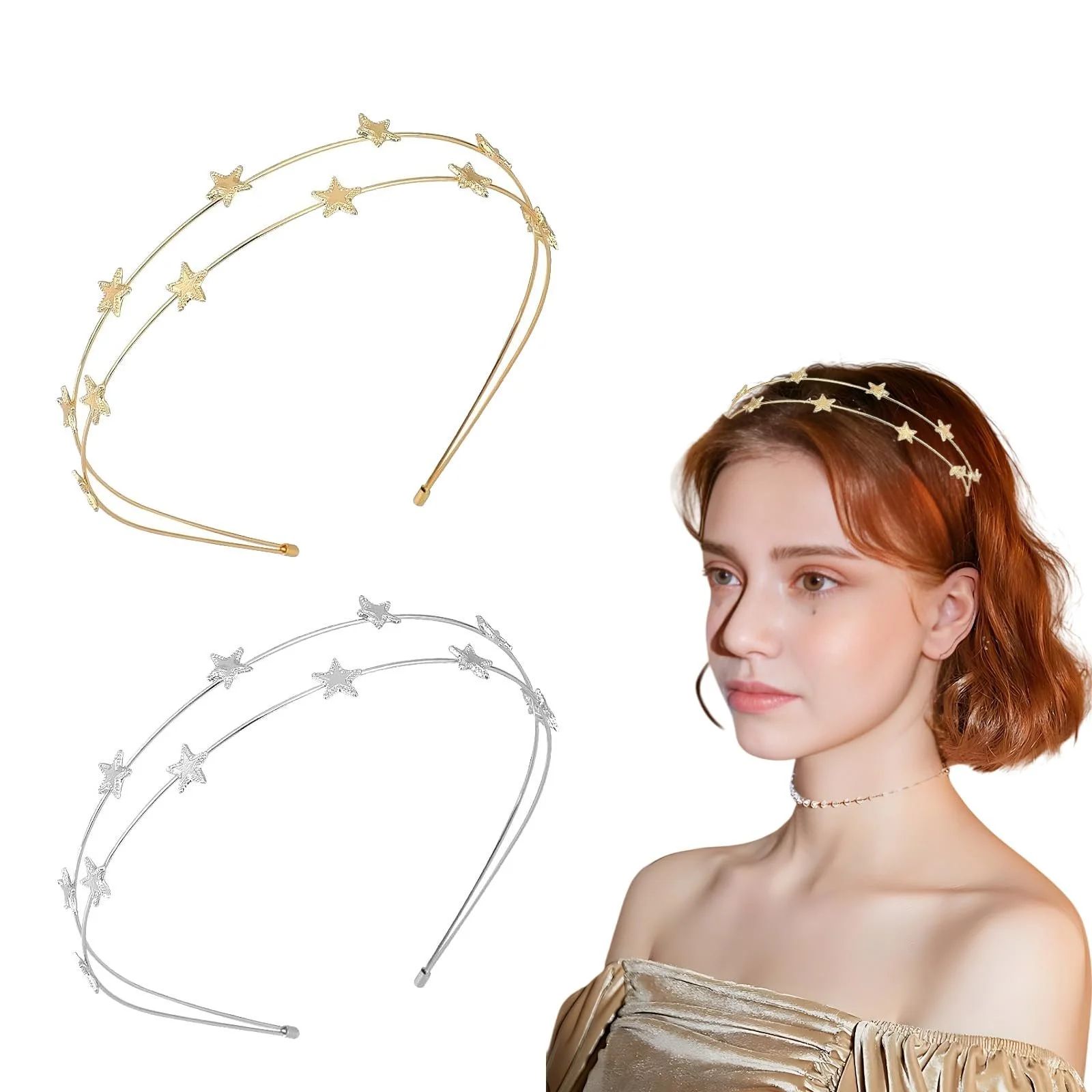 Обруч для волос Звезды с блестящими стразами, фото №1 Обруч для волос Звезды с блестящими стразами, фото №1