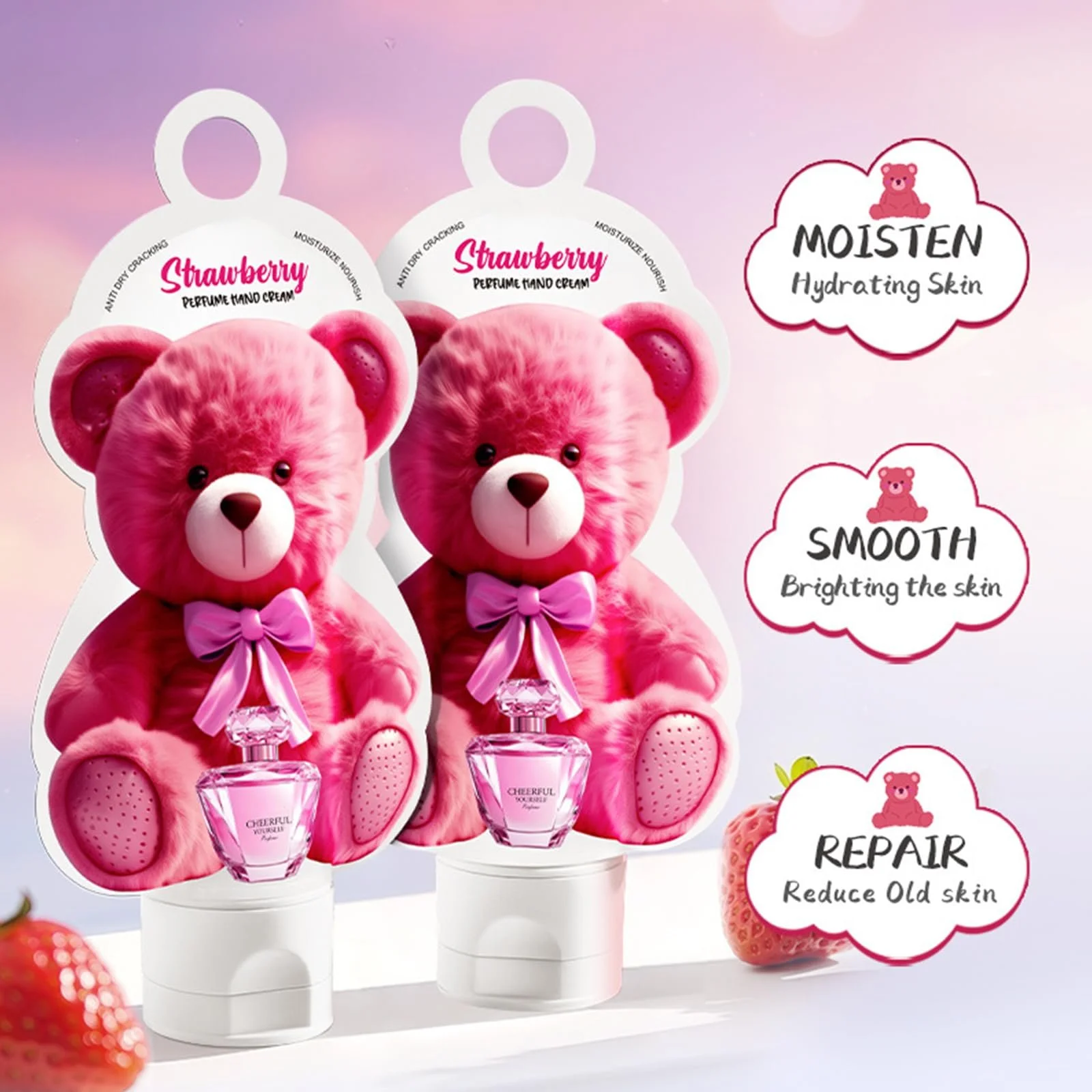 Крем для рук Erdbeer, зволожуючий для сухої шкіри, для рук і нігтів, відновлюючий потріскані руки, для гладкості рук, 2 шт, фото №2