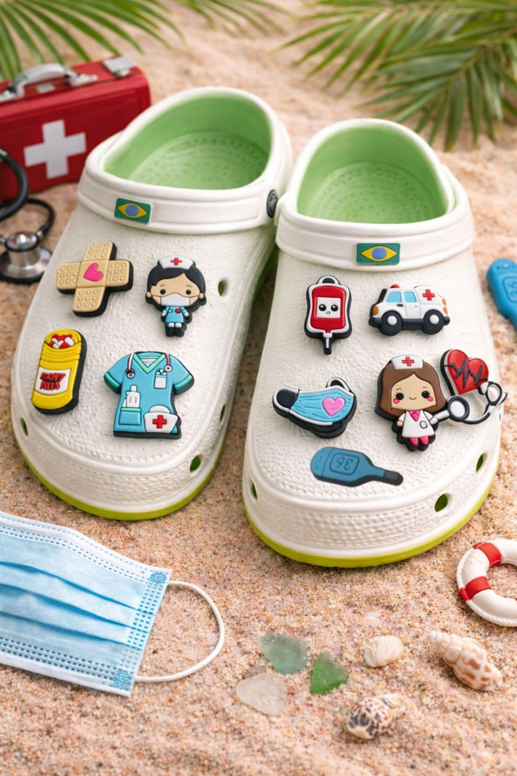 Аксесуари для кроксів, джибітси "Медичні історії", 10 шт, фото №1