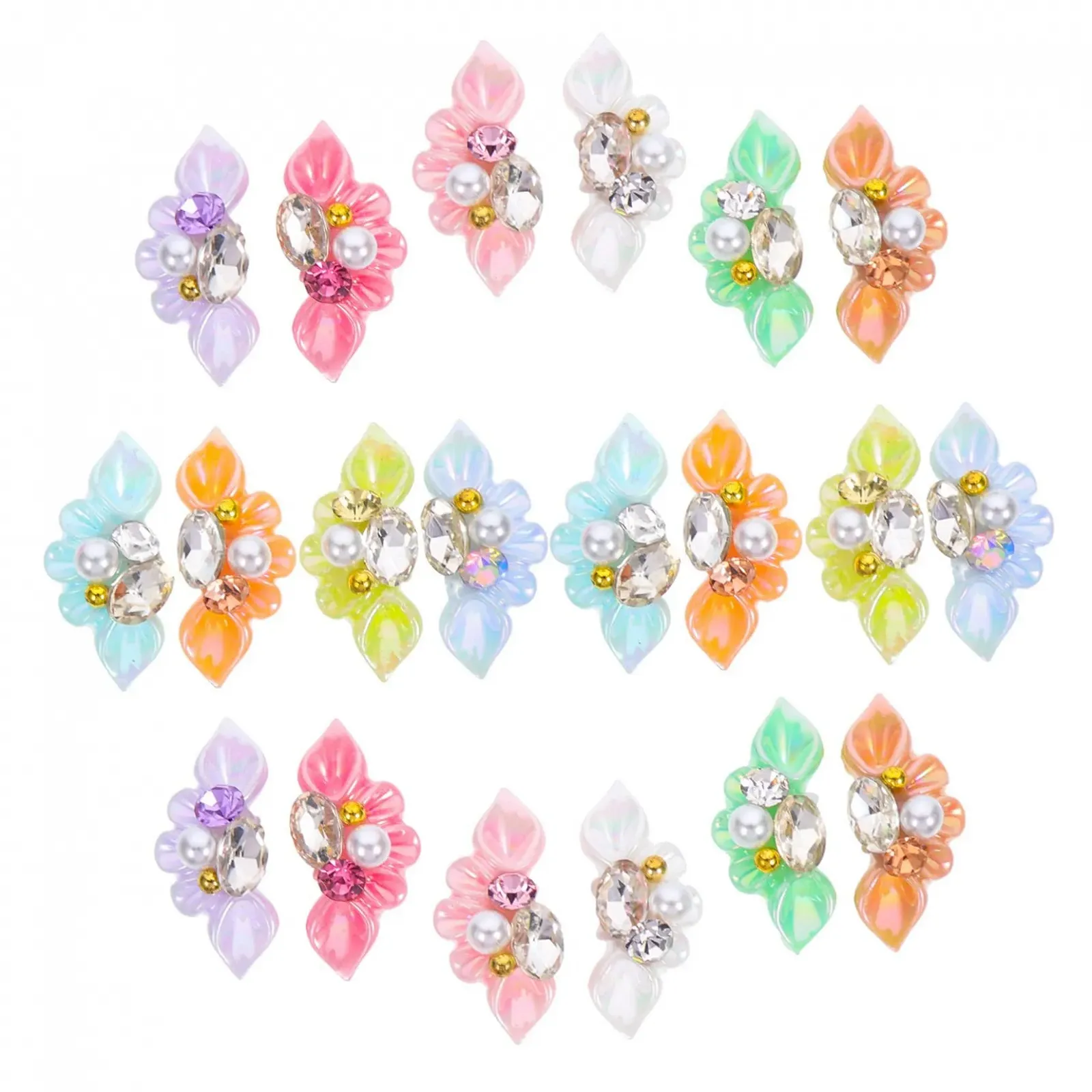 Healeved, з квітковим дизайном, стрази для нігтів, прикраси, фото №1