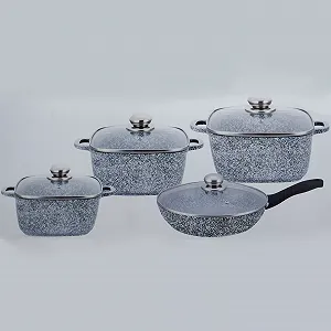 Набор посуды 8 предметов с мраморным покрытием Benson BN-332 - Фото 1