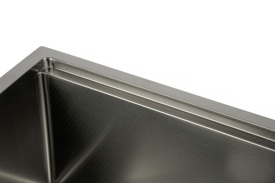 Мийка для кухні чорна під стільницю, декорована з PVD покриттям Nett NBS-5742, фото №4