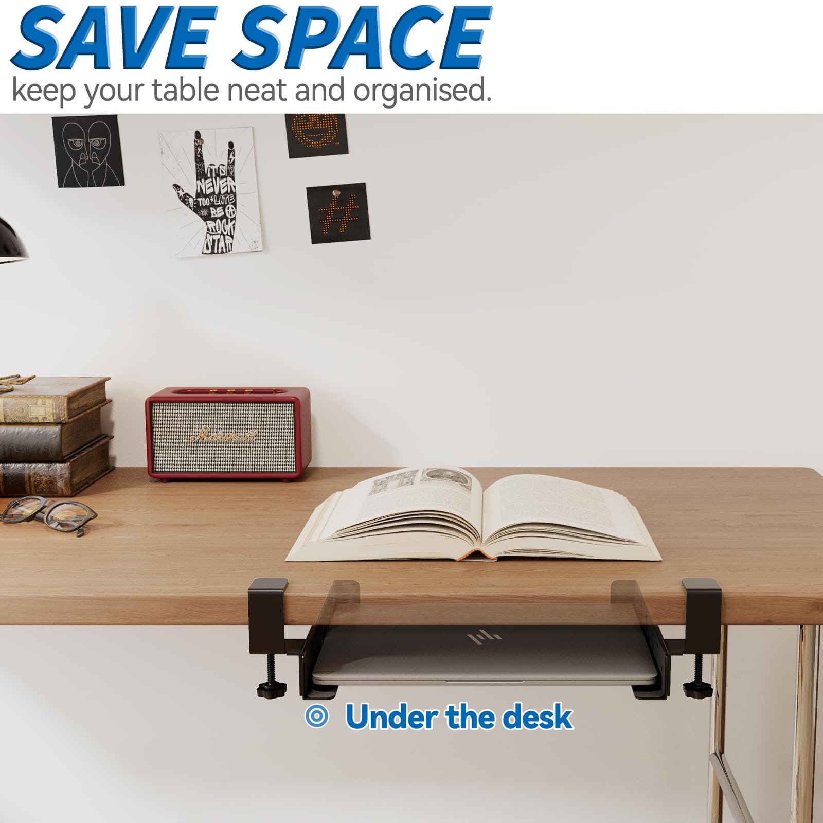 Регульований кронштейн під стіл з затискачем - не потребує свердління - сталева, фото №8