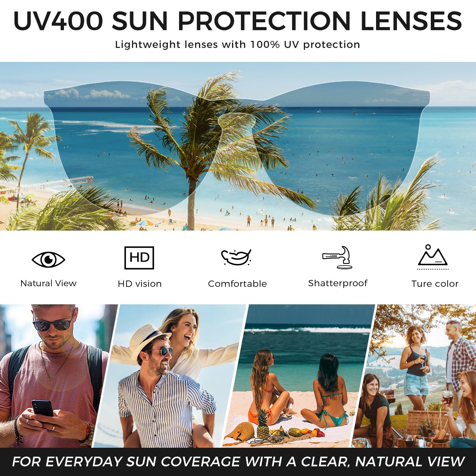 Вінтажні круглі сонцезахисні окуляри для жінок SUNGAIT, Класичний ретро стиль, фото №4