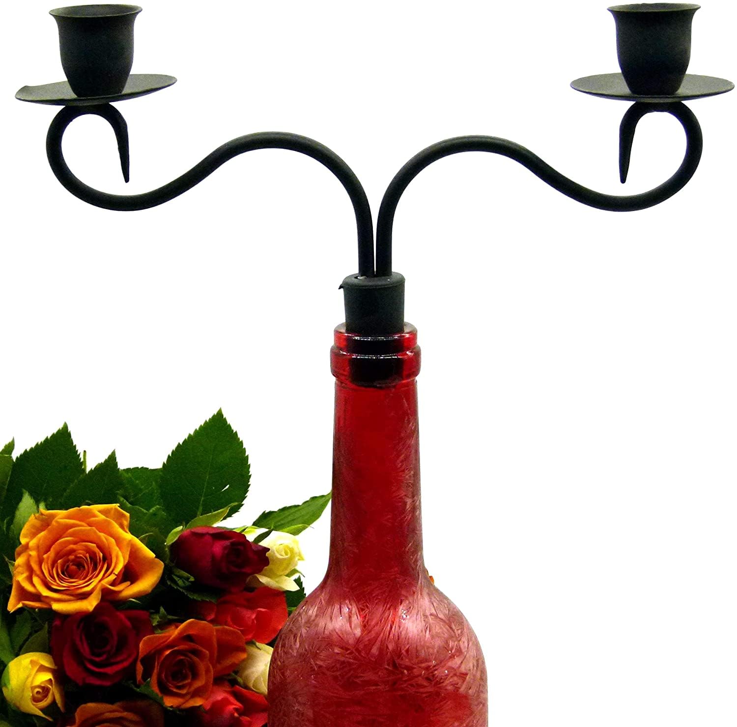 Свічник Pommmerntraum Bottle Candle Holder Bottle Attachment Wine Bottle Attachment 2 Arms чорний, фото №2