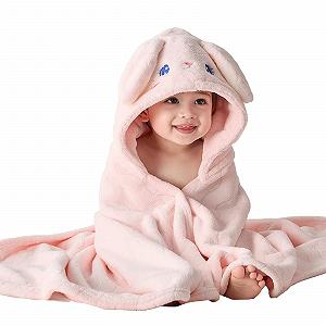 Рушник з капюшоном Coral Fleece 70 x 140 см, рожевий - Фото 1