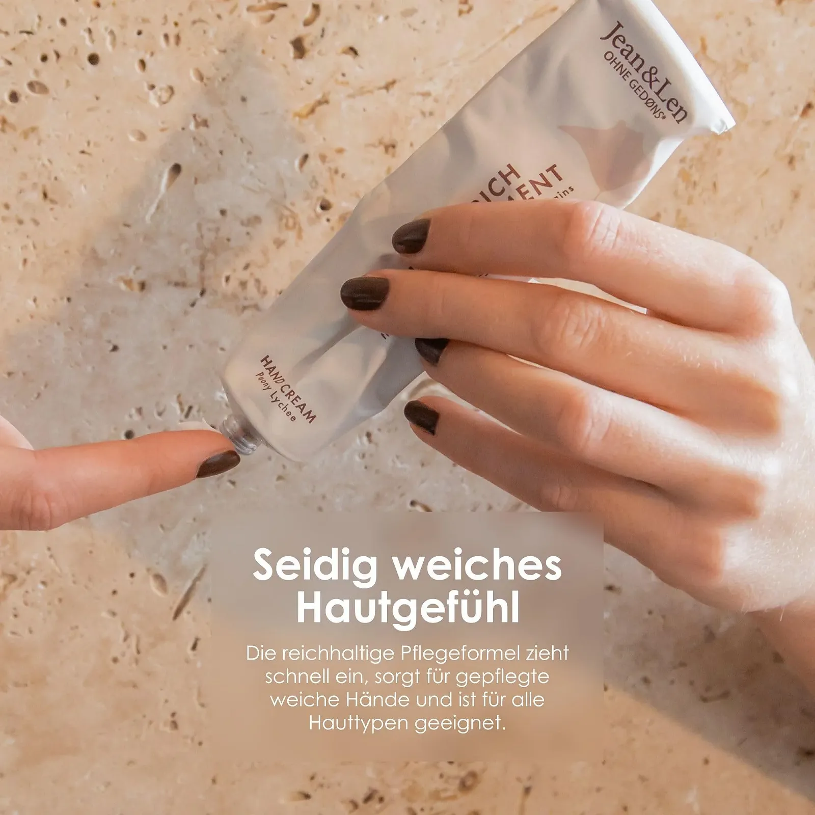 Крем для рук Jean & Len Silky & Rich Treatment Півонія та Лічі 75 мл, фото №4