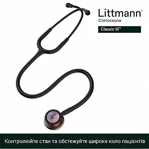 Стетоскоп 3M Littmann Classic III 69см Чёрный synthetic.ua - Фото 1
