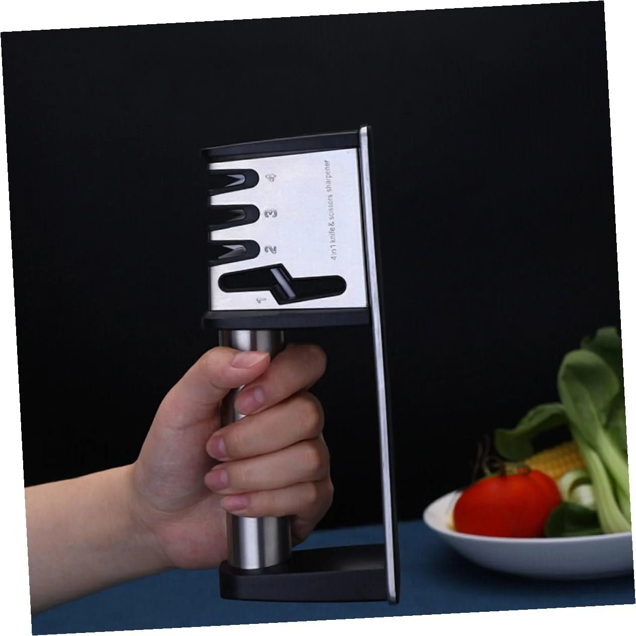 Точило для ножів Gadpiparty ергономічна швидка для кухні та ножиць срібляста, фото №9