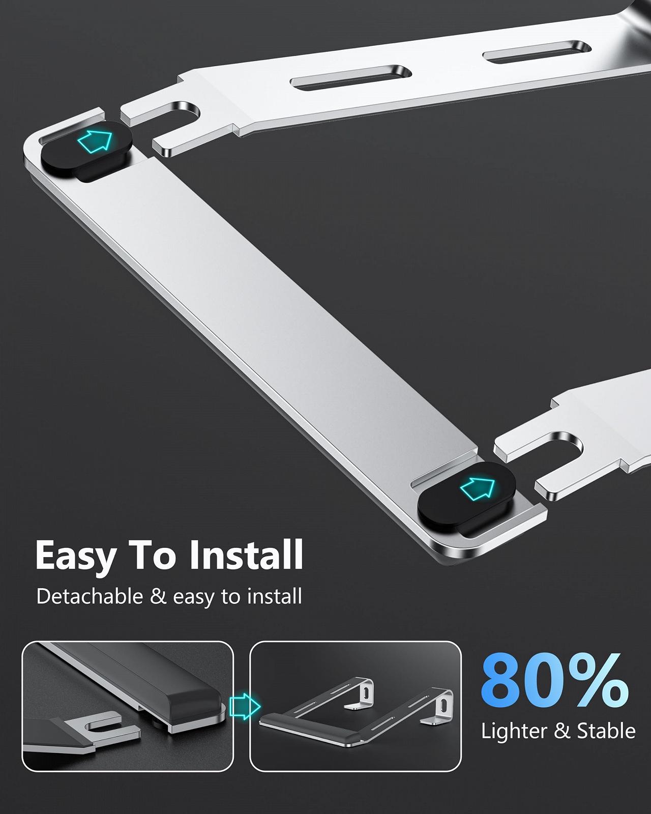 Підставка для ноутбука алюмінієва з підставкою для зап'ястя JCZT сумісна з усіма ноутбуками 25,4-43,2 см (10-17 дюймів), фото №6 Підставка для ноутбука алюмінієва з підставкою для зап'ястя JCZT сумісна з усіма ноутбуками 25,4-43,2 см (10-17 дюймів), фото №6