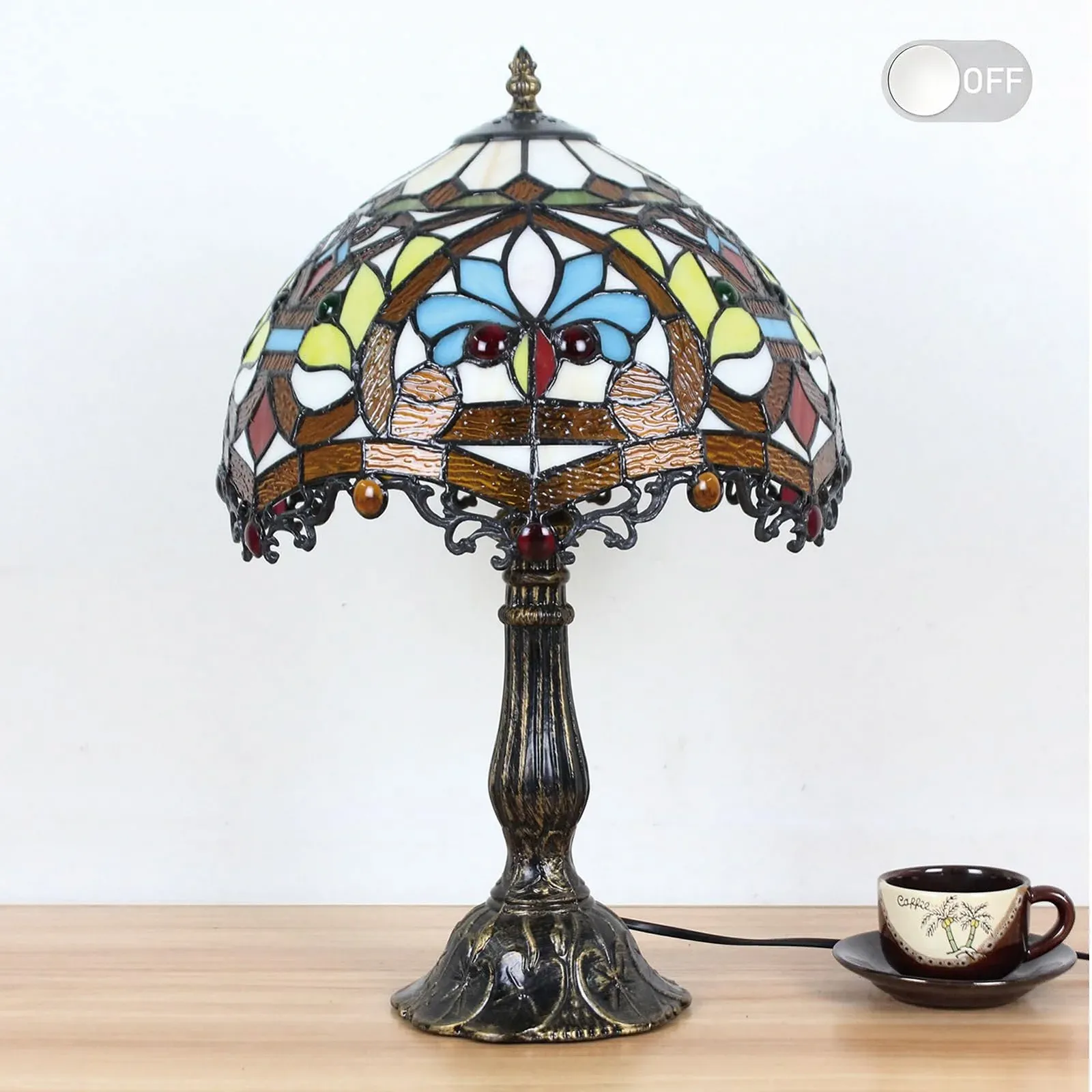 Настільна лампа Kinbolas Tiffany Style Art Nouveau E27 30 см / 12 дюймів, фото №3