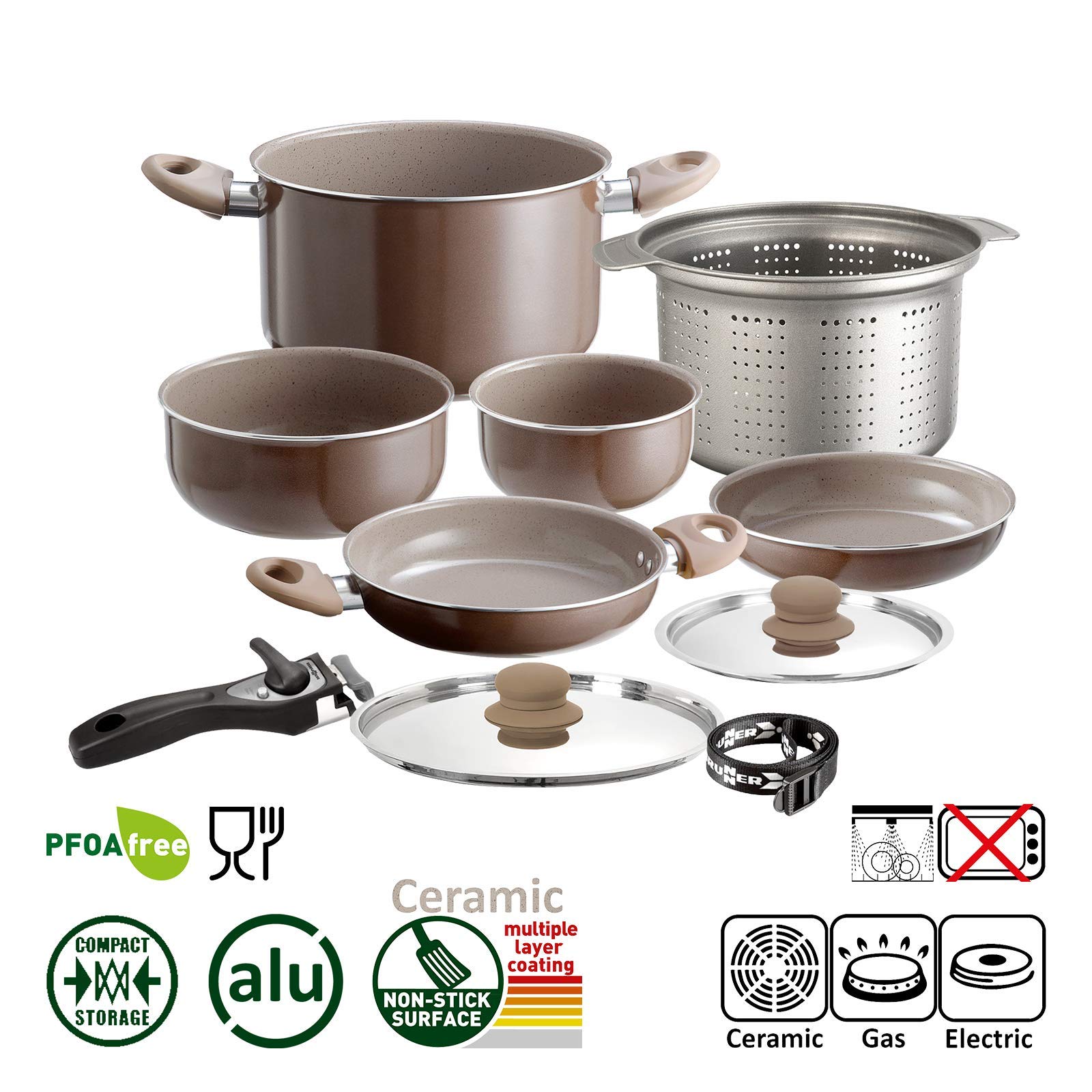 Кастрюли и сковородки BRUNNER Camping Ceramic Диаметр 20 или 22 см Шоколадный 4 человека, фото №2 Кастрюли и сковородки BRUNNER Camping Ceramic Диаметр 20 или 22 см Шоколадный 4 человека, фото №2