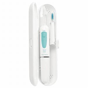 Електрична зубна щітка з насадкою для очищення та масажу обличчя та футляр Біло-бірюзова synthetic.ua - Фото 1