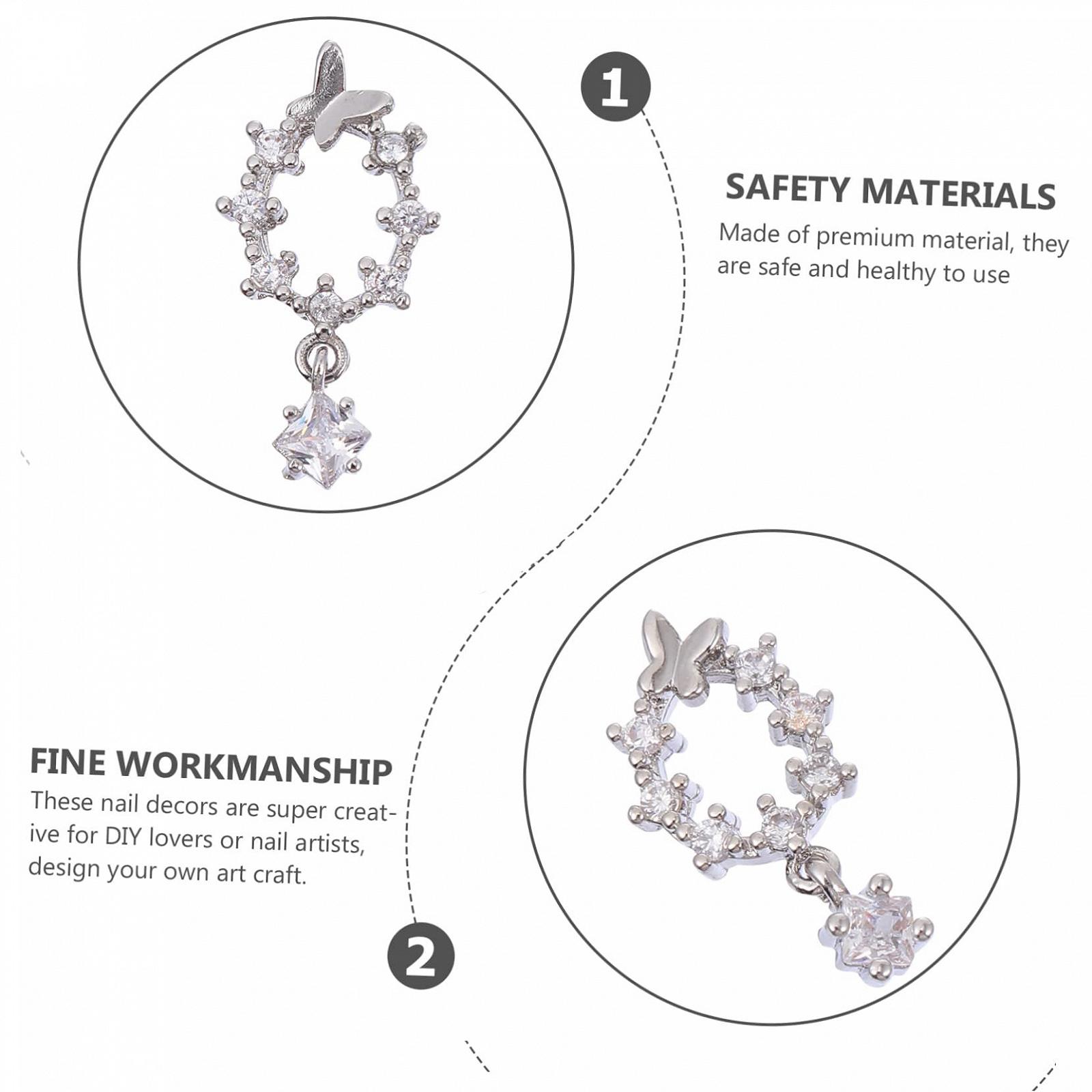 Zircon FRCOLOR 6 шт. для творчого дизайну нігтів, блискучі, фото №5