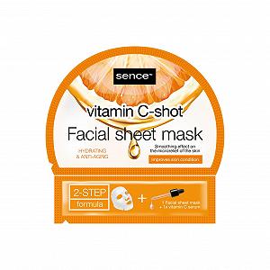 Тканевая Маска Sence 2-Step Витамин C с 4 Гиалуроновыми Кислотами и Маслом Моринги, 6 шт - Фото 1