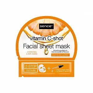 Тканевая Маска для Лица Sence 2-Step Vitamin C с 4 видами гиалуроновой кислоты и маслом моринги (3 шт. в упаковке) - Фото 1