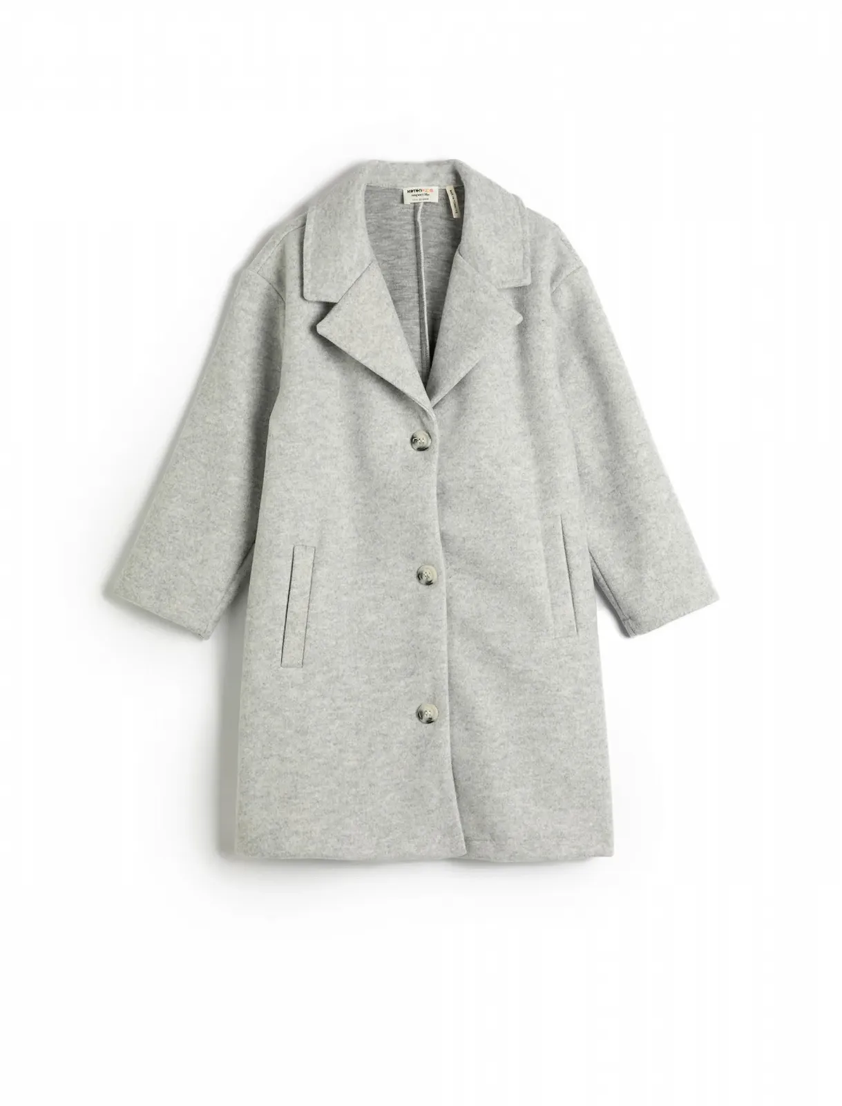 Пальто для дівчинки Koton з V-подібним вирізом, довгими рукавами, кишенями на ґудзиках, фото №1 Пальто для дівчинки Koton з V-подібним вирізом, довгими рукавами, кишенями на ґудзиках, фото №1