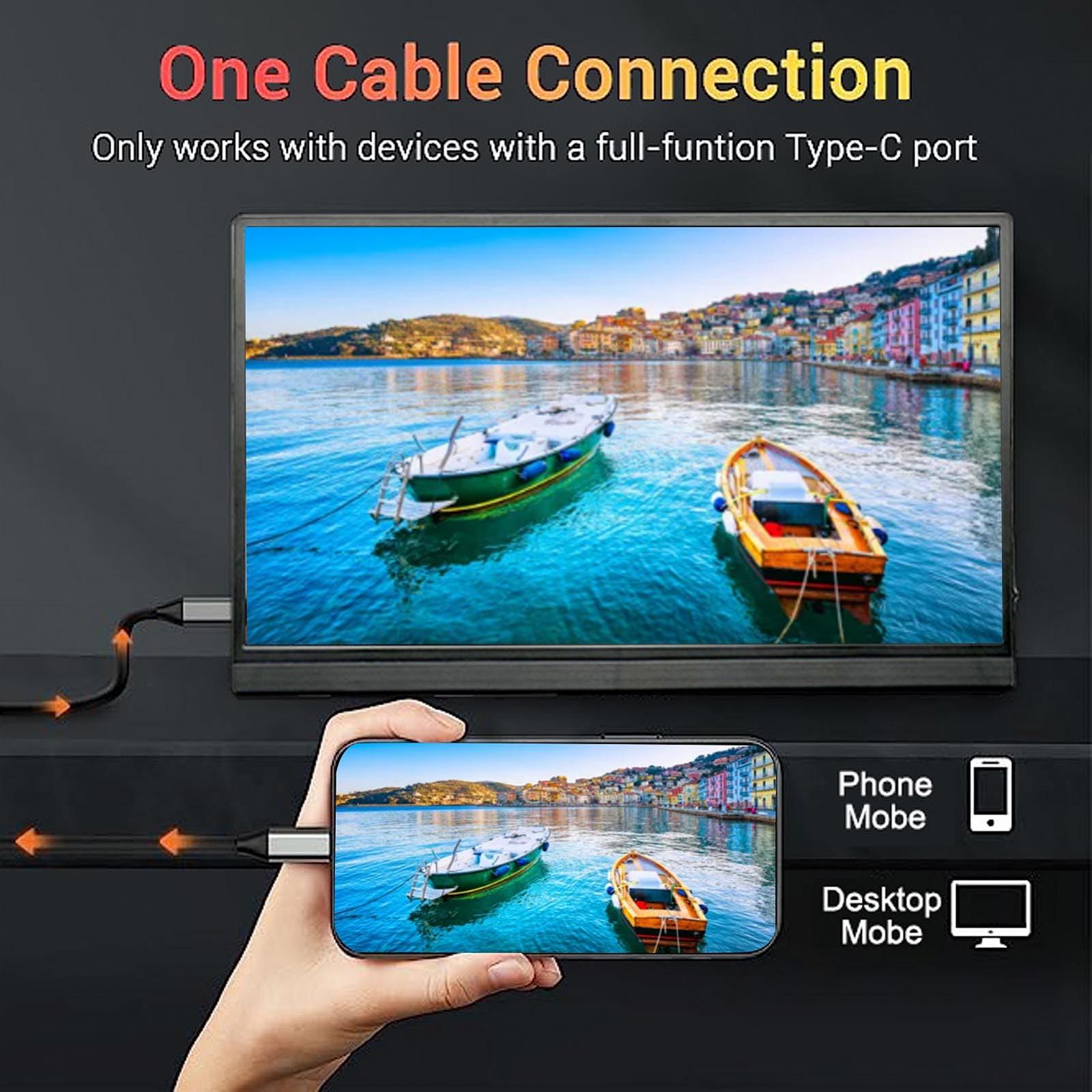 Портативный Diyeeni 15.6 дюймов 1920 X 1080 IPS HD USB C экран для компьютера HDR Забота о глазах Встроенные динамики, фото №2