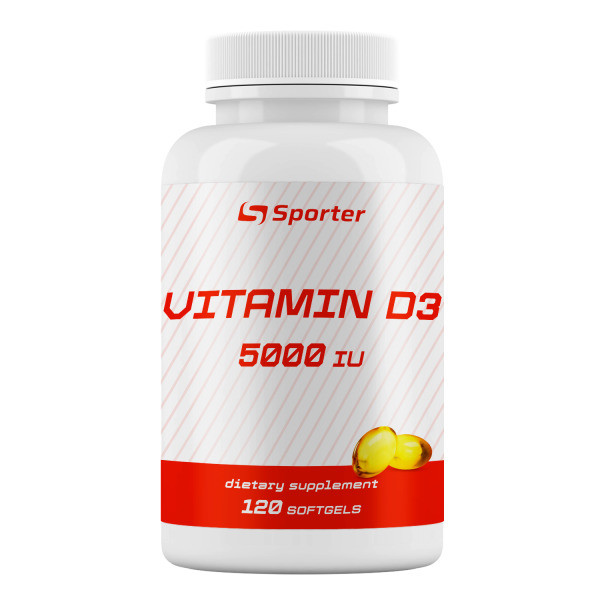 Витамин D3 Sporter Vitamin 5000 ME 120 софт гель, фото №1