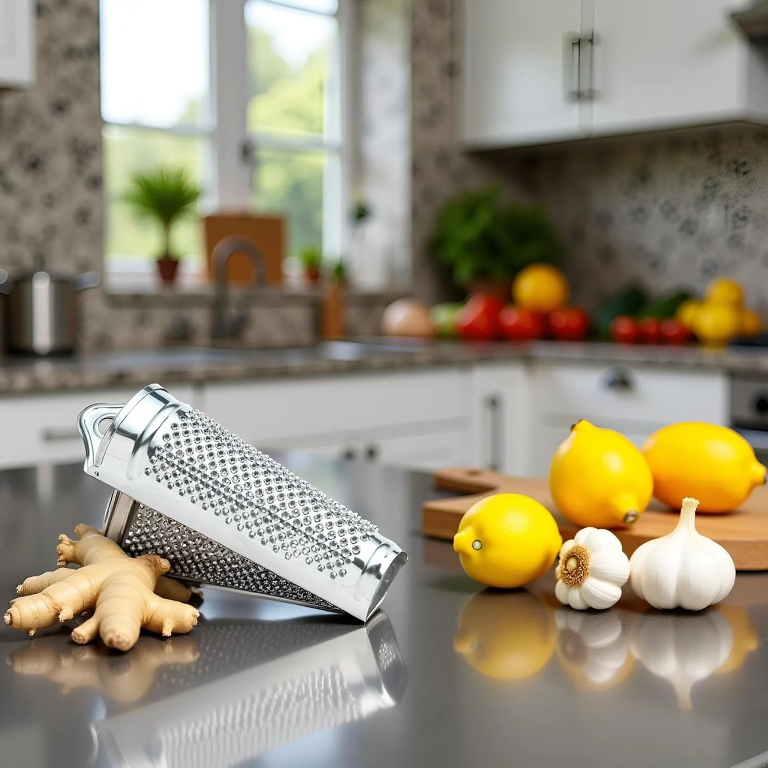 Багатофункціональний кухонний комбайн Silver з нержавіючої сталі для імбиру, часнику, мускатного горіха, фото №5