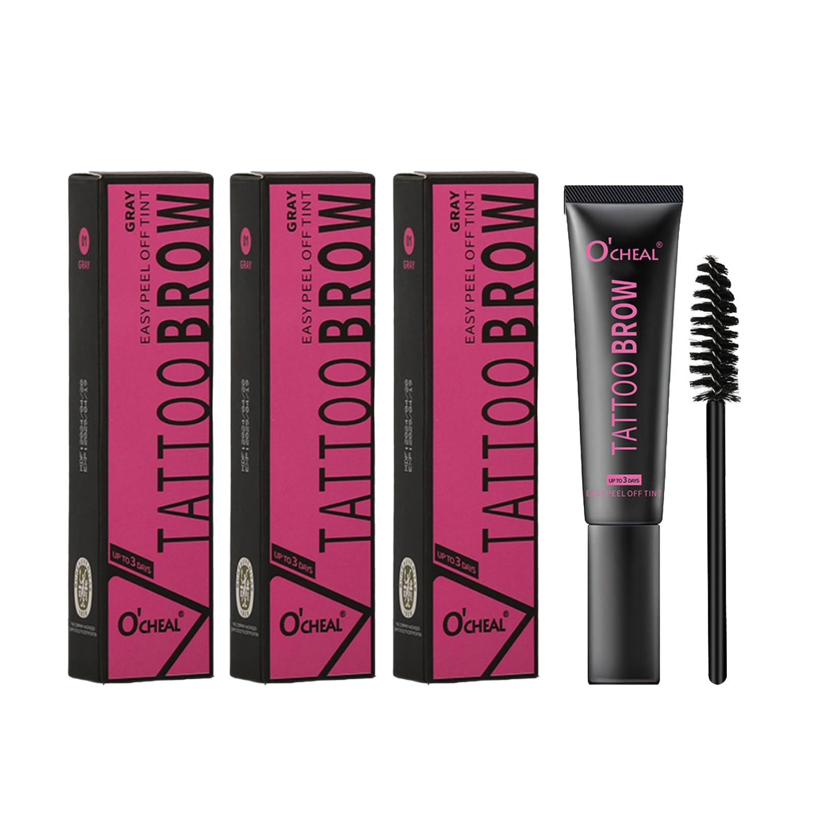 Гель для брів Peel Off з трафаретами набір, фото №1