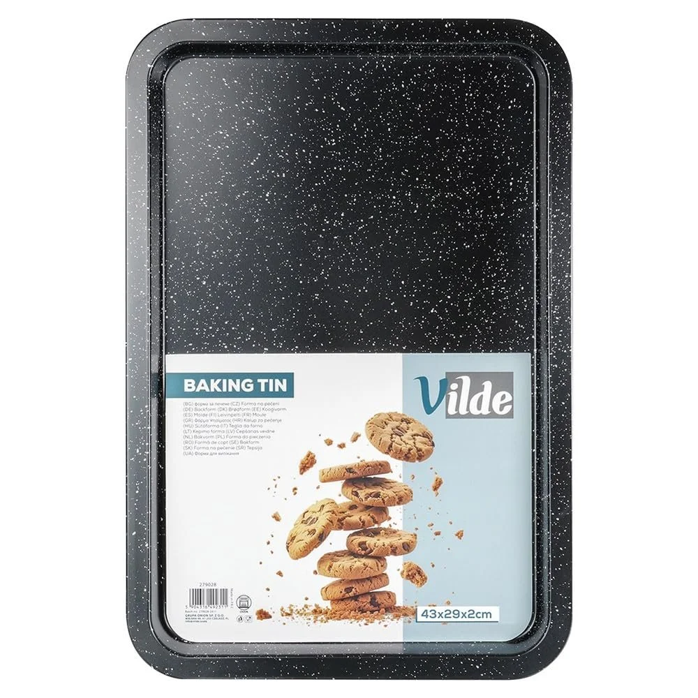 Противень для выпечки с гранитным покрытием 43 x 29 x 2 см черный, фото №7 Противень для выпечки с гранитным покрытием 43 x 29 x 2 см черный, фото №7