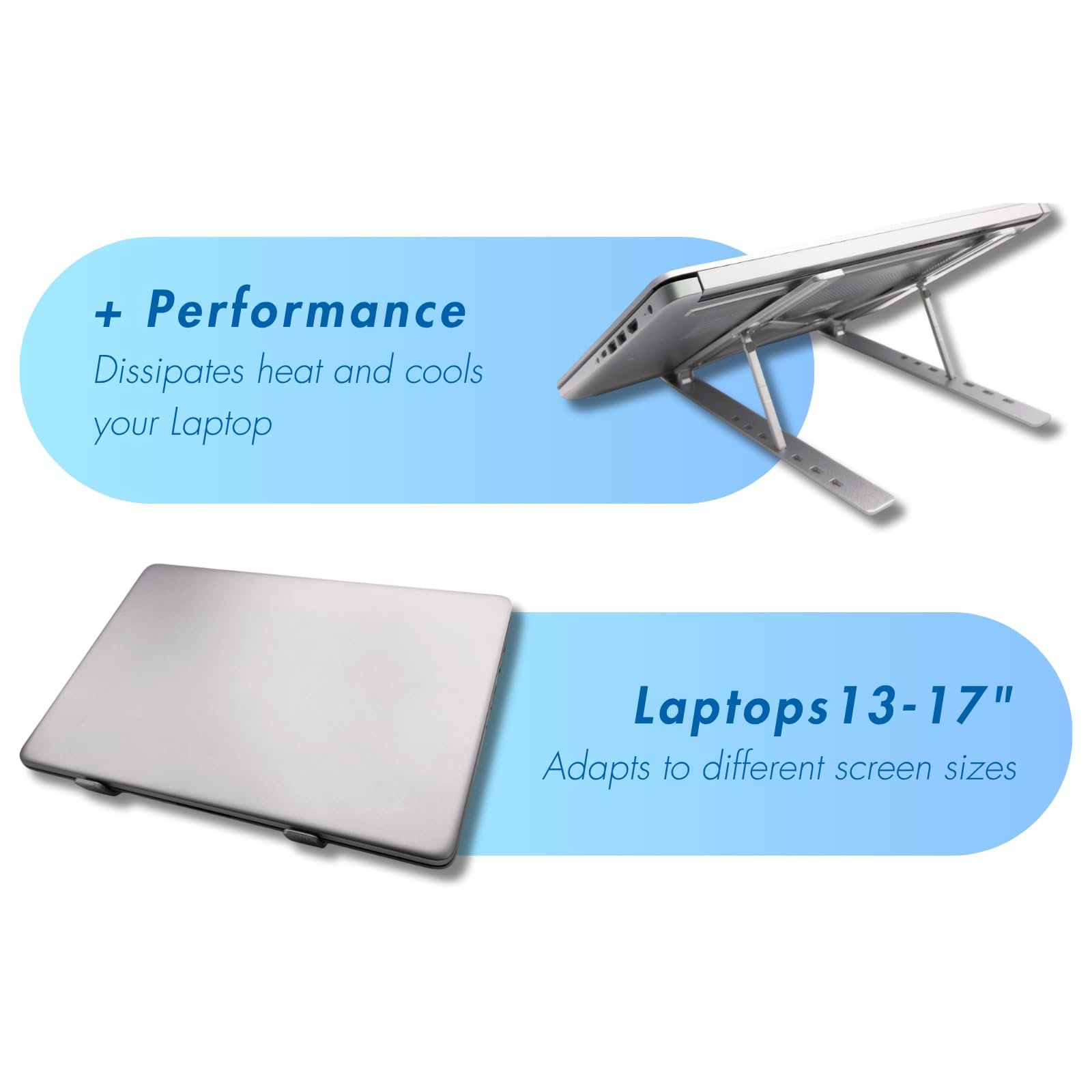 Підставка для ноутбука Dohe, регульована на 7 рівнях, срібляста, фото №3