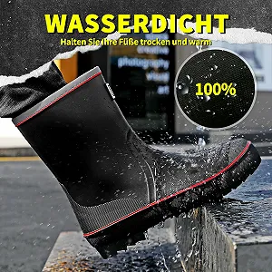 Мужские резиновые сапоги Foinledr, полувысокие дождевые synthetic.ua - Фото 1