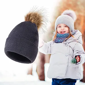 Детская вязаная шапка HANXIULIN Зимняя теплая synthetic.ua - Фото 1