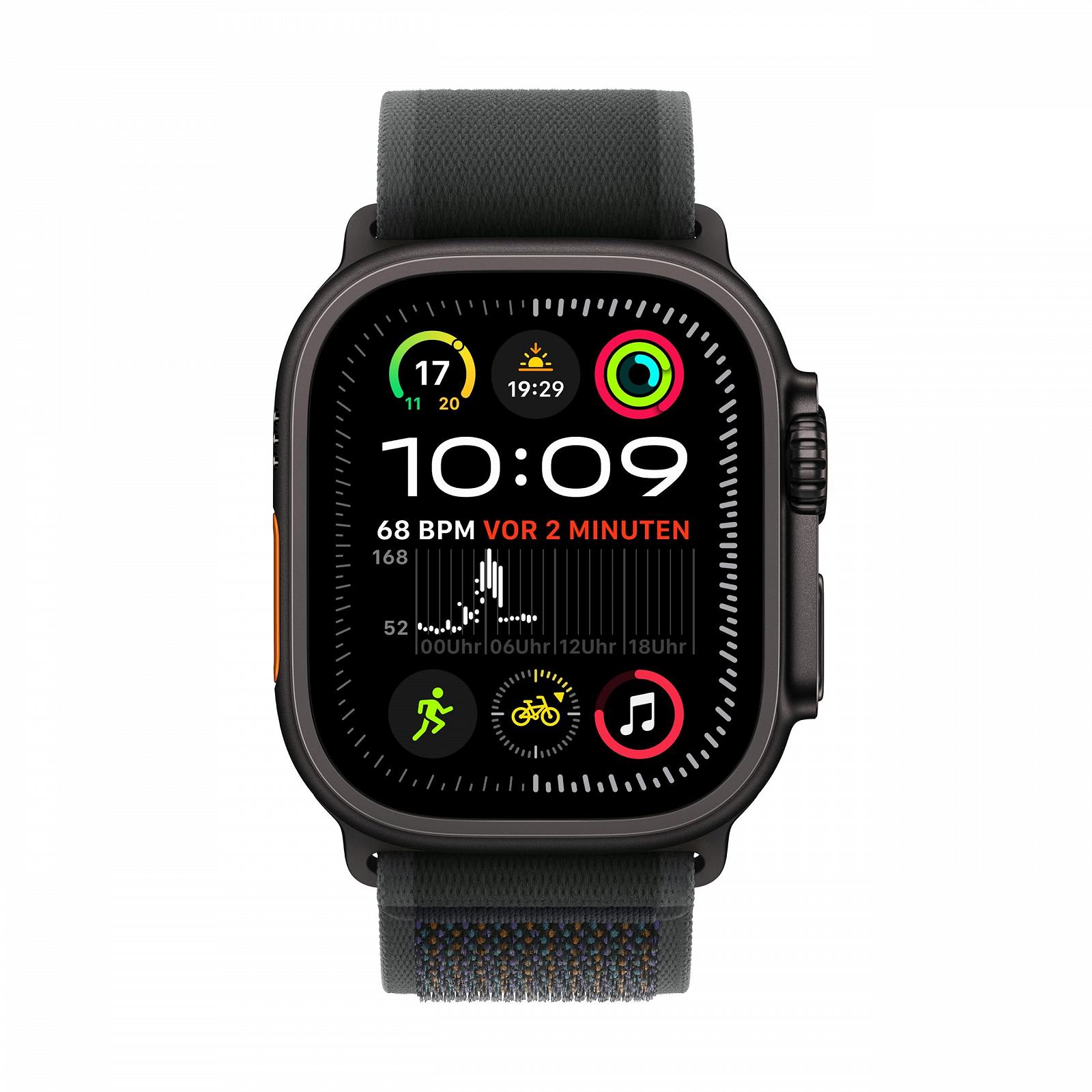 Смарт-годинник Apple Watch Ultra 2 (GPS + Cellular 49мм) Титановий корпус Чорний Спортивний ремінець Black (M/L), фото №2