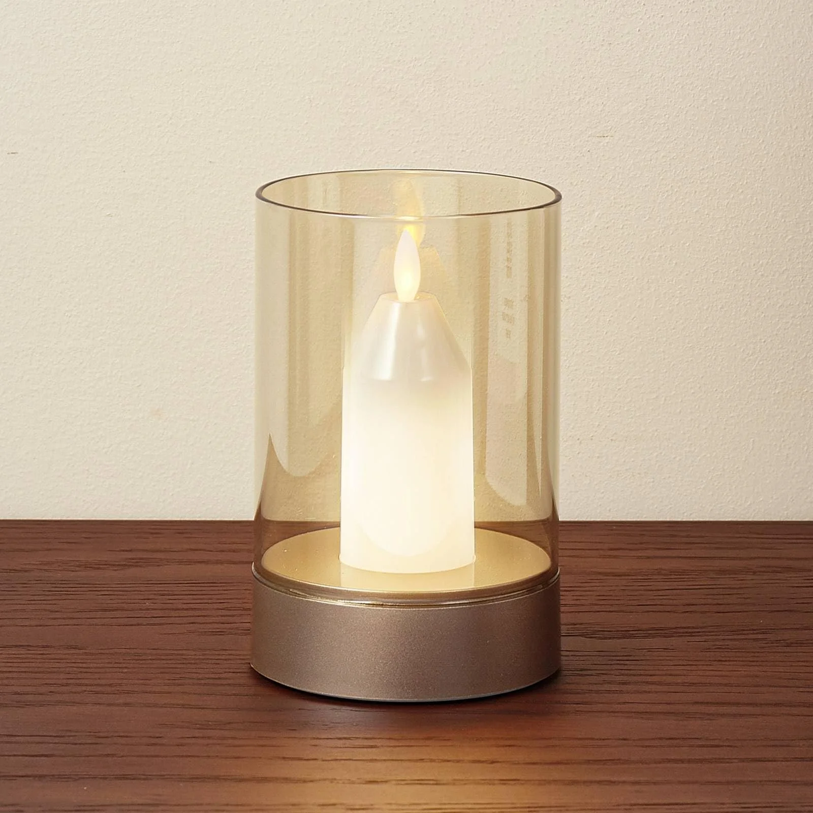 Настільна лампа Lindby Lumana LED регульована сучасна кремове скло 1 лампочка, фото №2