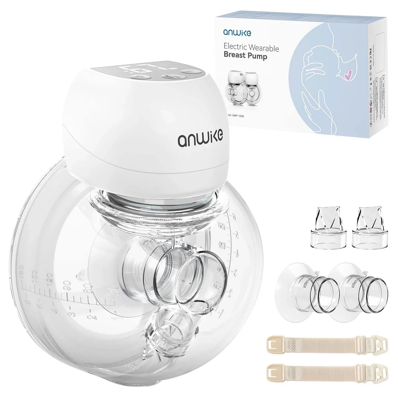Молоковідсмоктувач електричний ANWIKE 193 г, 3 режими, 9 рівнів, LED дисплей, низький рівень шуму, накладки 21/24 мм, фото №1 Молоковідсмоктувач електричний ANWIKE 193 г, 3 режими, 9 рівнів, LED дисплей, низький рівень шуму, накладки 21/24 мм, фото №1