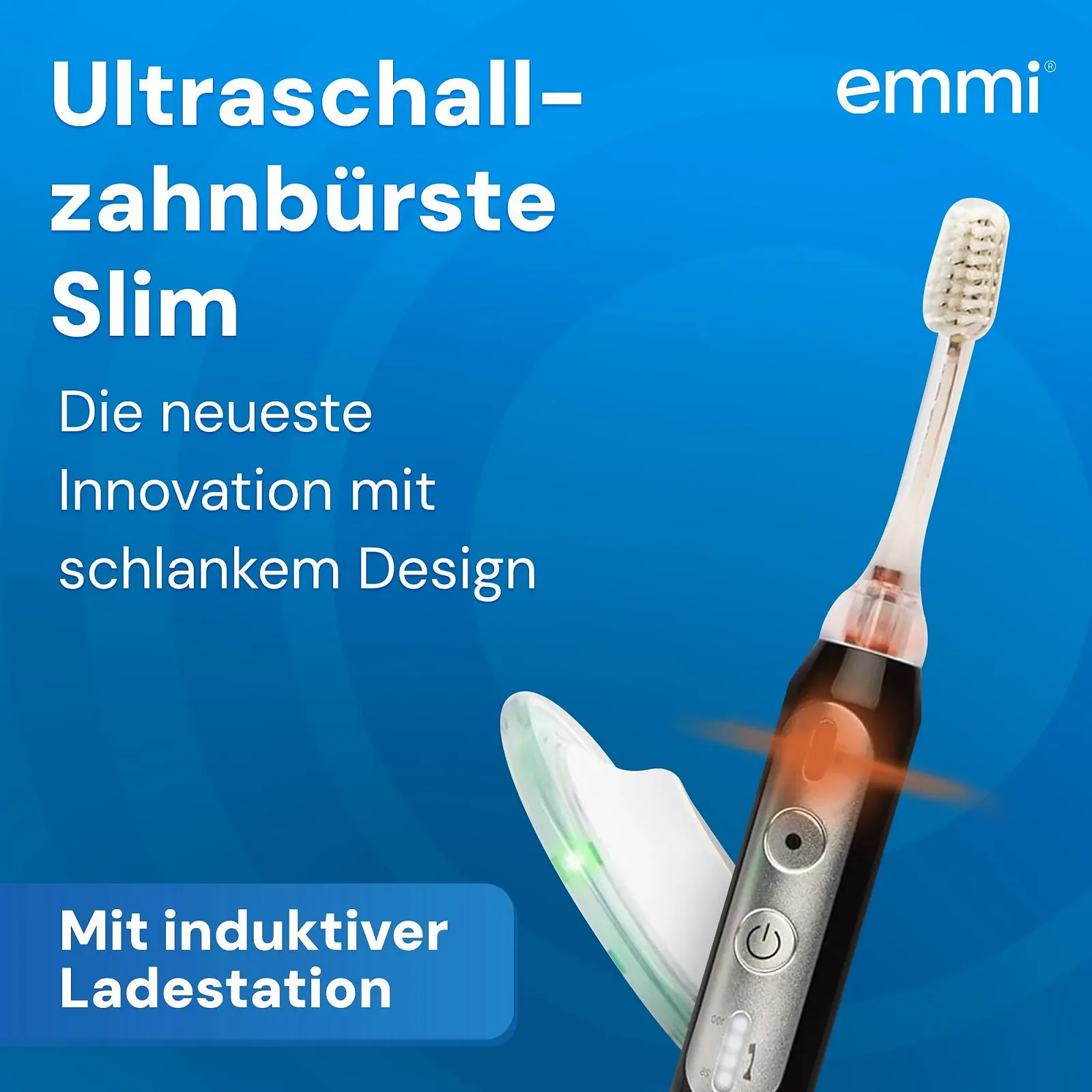 Ультразвуковая зубная щетка emmi-dent Slim 96 млн вибраций/мин 3 режима с зарядной станцией, фото №5