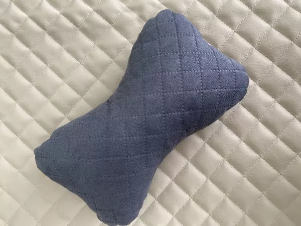 Автоподушка підголівник з Алькантари штучної замші Сіра металлік, фото №1