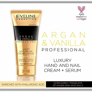 Крем-сыворотка для рук и ногтей Eveline Professional Luxury Argan & Vanilla 100 мл synthetic.ua - Фото 1
