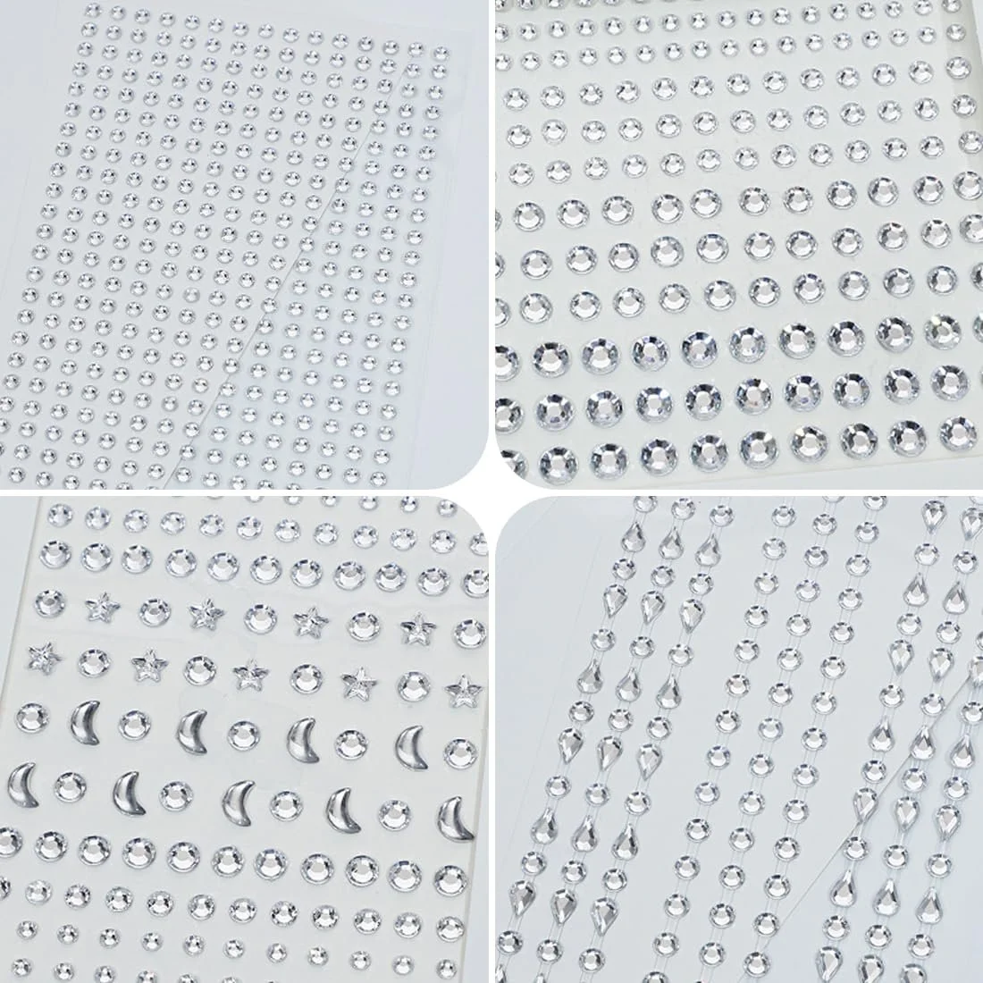 Стрази Блискучі Самоклеючі, Набір 1066 шт., фото №4