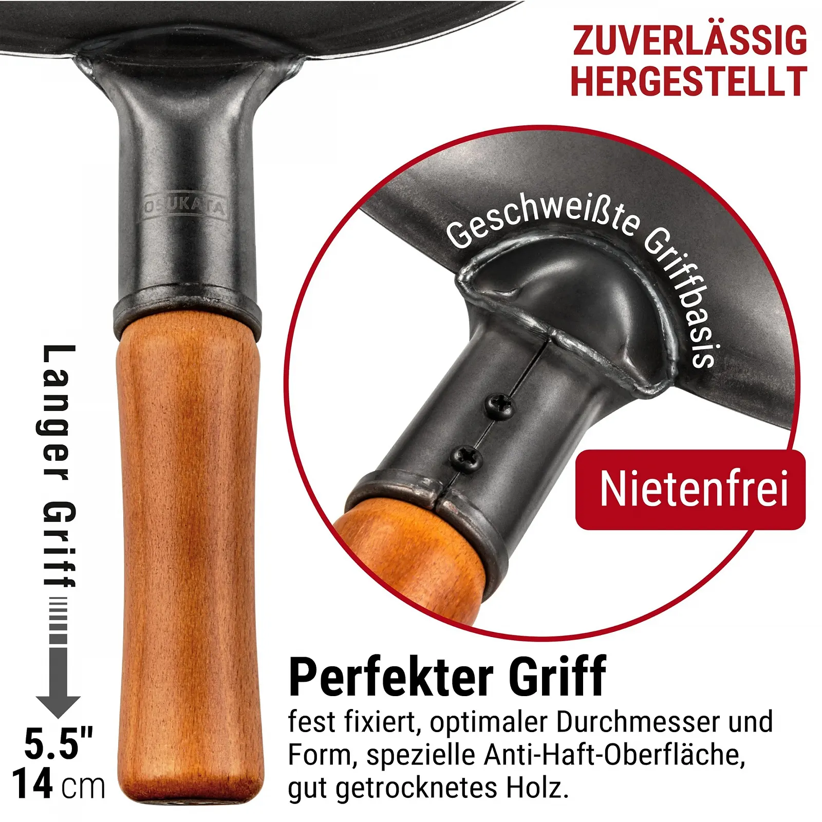 Сковорода-вок YOSUKATA из углеродистой стали, 34 см, с плоским дном, фото №4 Сковорода-вок YOSUKATA из углеродистой стали, 34 см, с плоским дном, фото №4